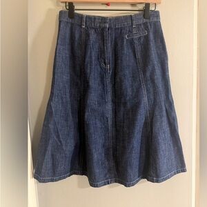 L.L. Bean Indigo A-Line Skirt